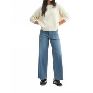 NEW JUST USA utility slim wide leg jeans in medium wash denim